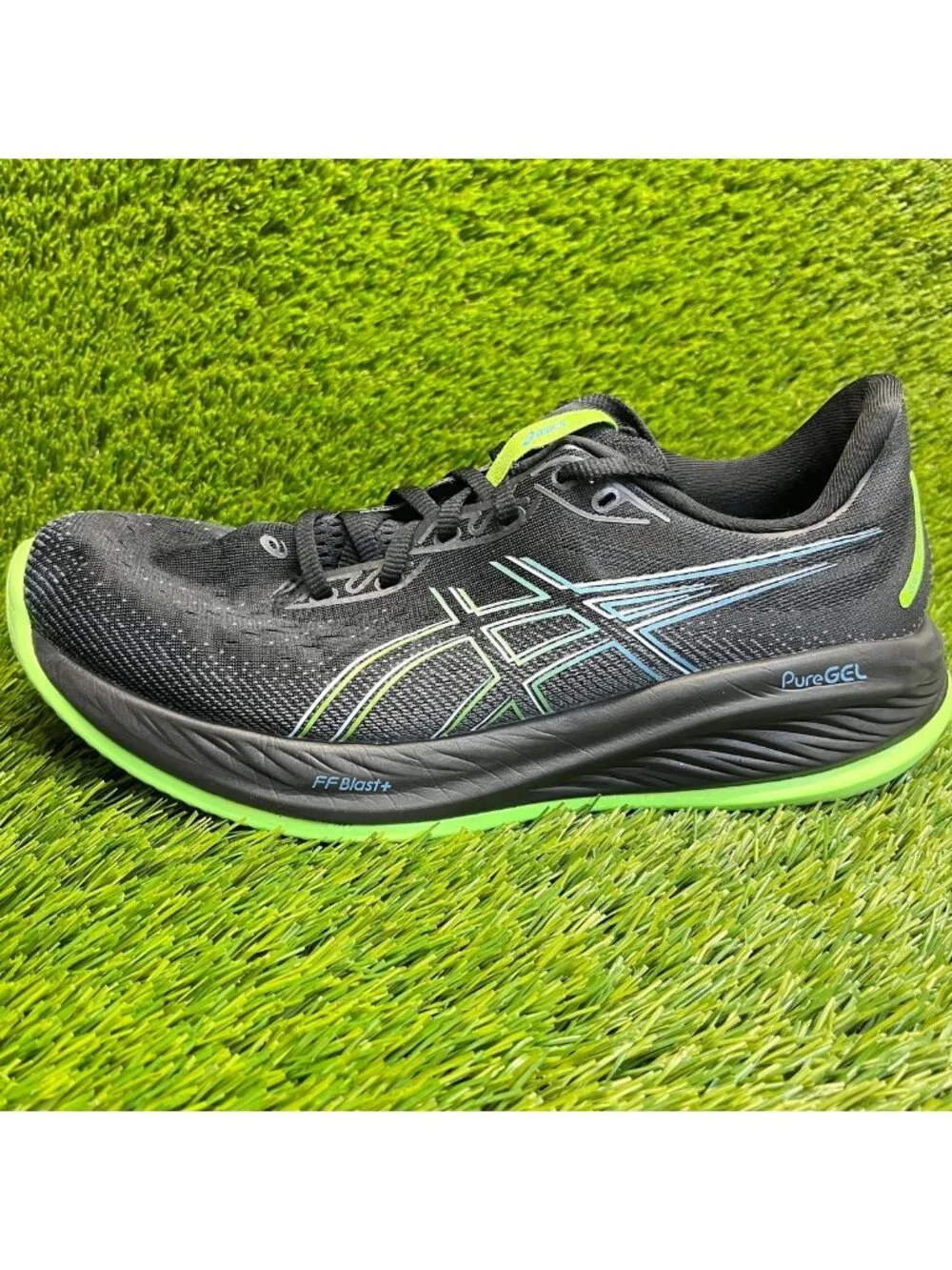 Asics Gel Cumulus 26 Mens Size 10 Black Green Athletic Running Shoes Sneakers